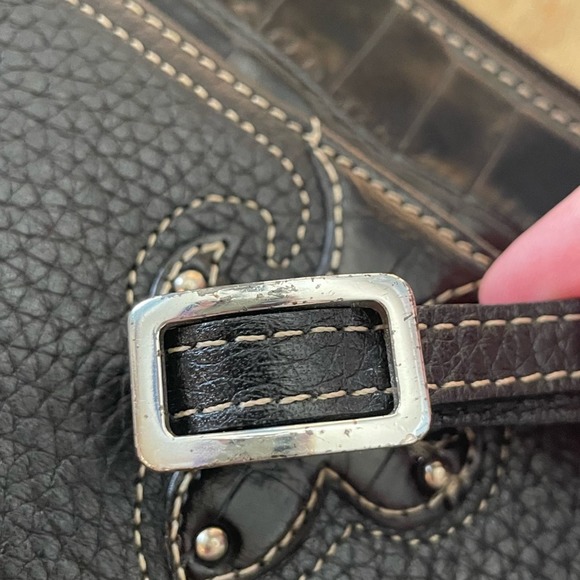 Brighton Crossbody Wallet Organizer Black Leather Floral‎ Interior - Picture 7 of 7